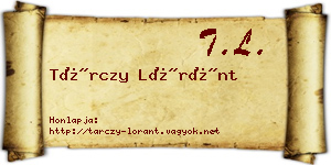 Tárczy Lóránt névjegykártya