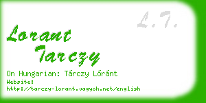lorant tarczy business card