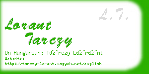 lorant tarczy business card